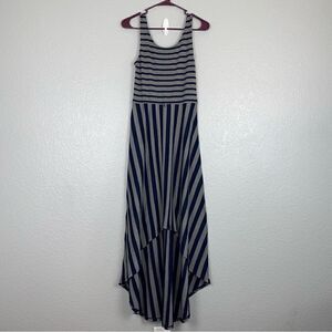 Xhilaration Womens Striped Scoop Neck Sleeveless Asymmetrical Swing Dress Medium